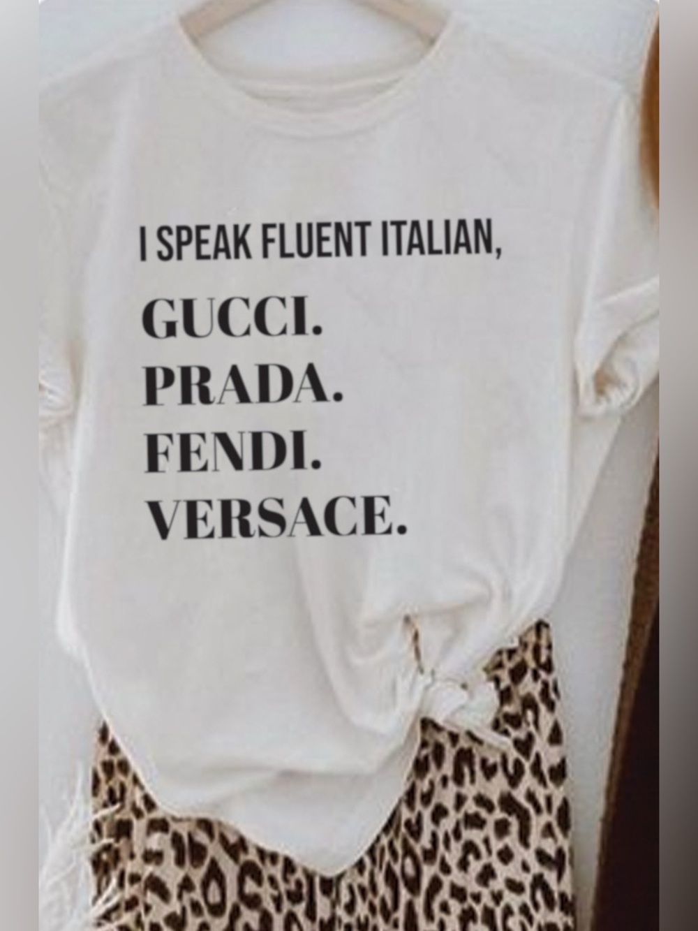 NWOT I Speak Fashion Unisex Tee